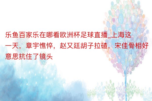 乐鱼百家乐在哪看欧洲杯足球直播_上海这一天,章宇憔悴,赵又廷胡子拉碴,宋佳骨相好意思抗住了镜头